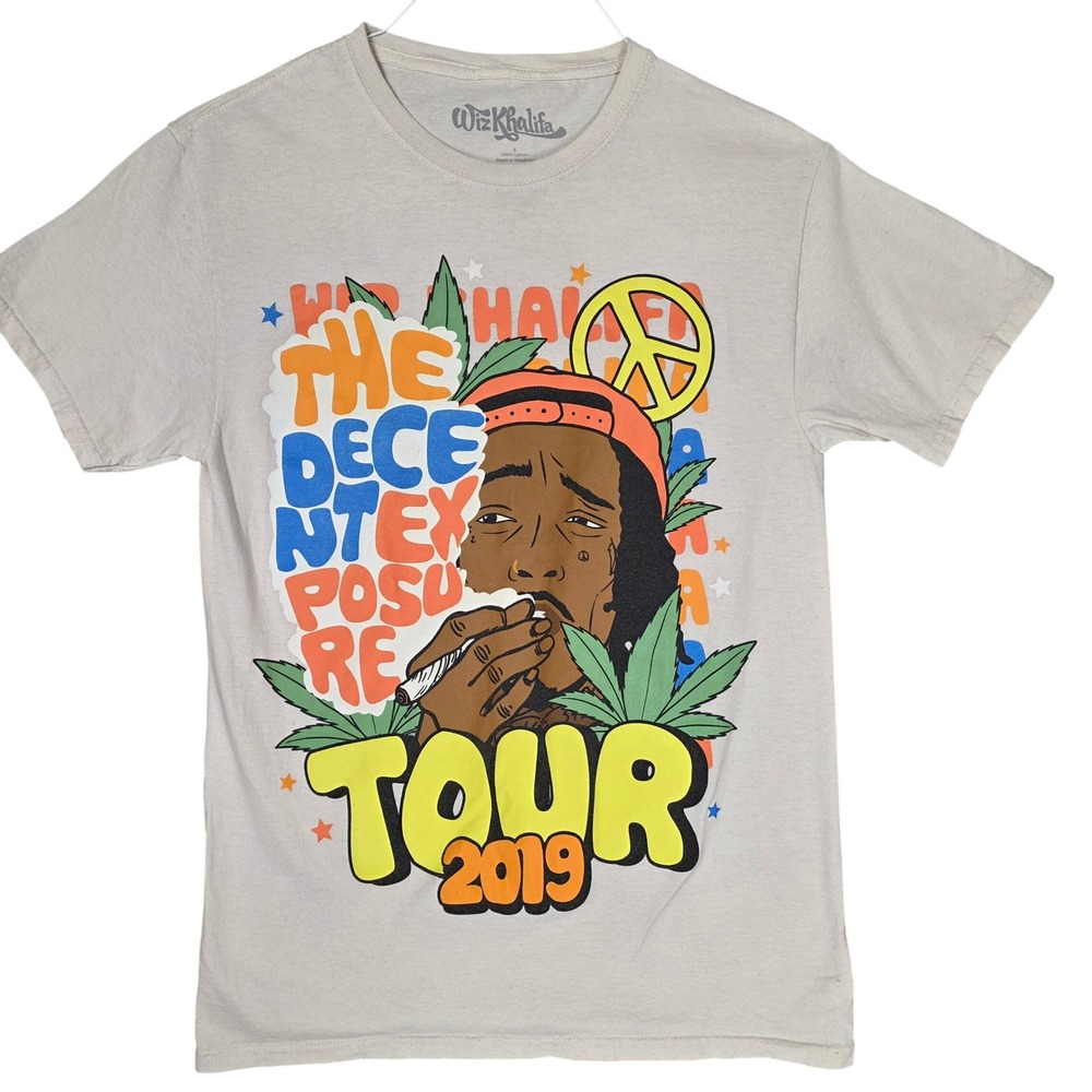 Wiz Khalifa 2019 Tour Cream Graphic Tee Fair‎ Condition Hip Hop Streetwear Small